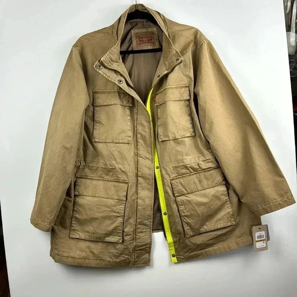 Levi’s Jacket 3X Tan  Zipped Snap Utility 4 Snap Pockets  Trucker Coat NWT - Picture 1 of 13